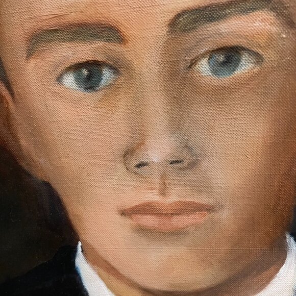 Hand painted portrait with vintage frame 23 x 20” - Picture 2 of 5